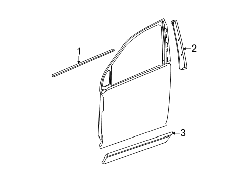 2005 Saturn Vue Exterior Trim - Front Door Applique Diagram for 15245077