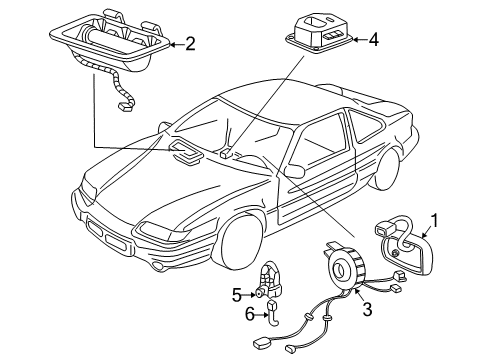 2005 Buick Century Air Bag Components Sensor Asm-Inflator Restraint Side Imp Diagram for 21999358