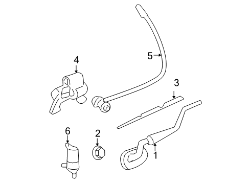 2005 GMC Envoy XUV Wiper & Washer Components Wiper Blade Diagram for 19239592