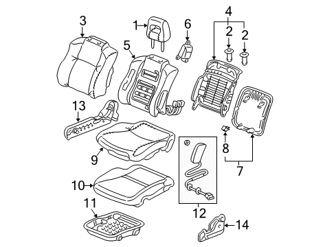 2003 Honda Pilot Front Seat Components Headrest Assy., FR. *G59L* (MEDIUM FERN) Diagram for 81140-S9V-A01ZA