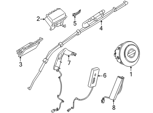 2021 Nissan Rogue Air Bag Components Wire Assy-Steering Air Bag Diagram for 25554-6RA4A