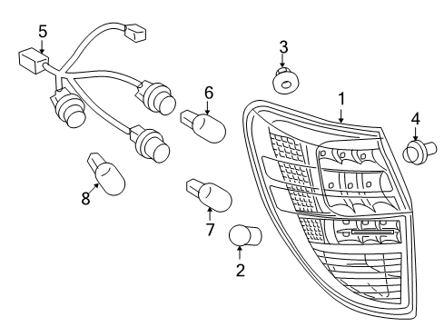 2012 Toyota RAV4 Bulbs Lens & Housing Support Diagram for 81591-42010