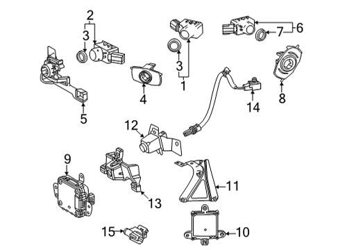 2022 Lexus NX350 Electrical Components - Front Bumper Park Sensor Seal Diagram for 89305-52010