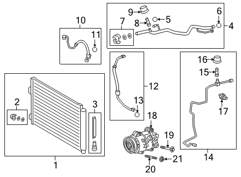 2021 Toyota RAV4 Air Conditioner Front Suction Hose Diagram for 88704-42750