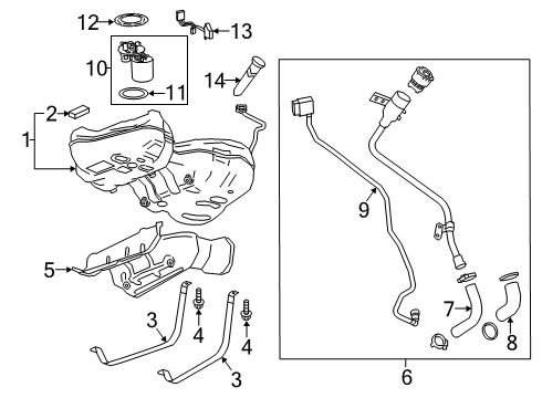 2018 Buick LaCrosse Fuel System Components Air Inlet Hose Diagram for 84392405
