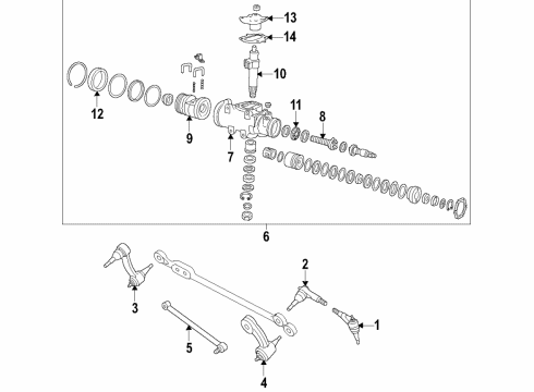 2006 GMC Savana 2500 P/S Pump & Hoses, Steering Gear & Linkage Upper Pressure Line Diagram for 23254780