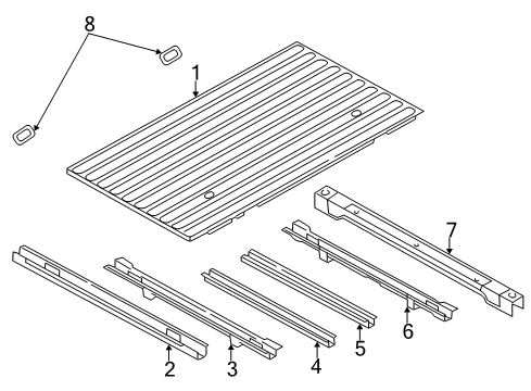 2002 Dodge Ram 1500 Pick Up Box - Floor Panel-Box Floor Diagram for 55275517AD