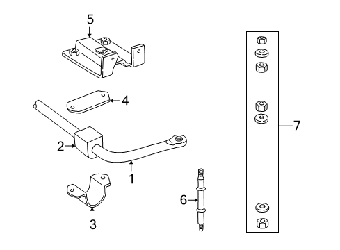 1997 Dodge B2500 Stabilizer Bar & Components - Front Bracket Stabilizer Bar Diagram for 4447546