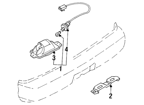 1992 Nissan 240SX License Lamps Lamp Assembly-Licence R Diagram for 26510-40F00