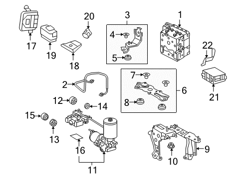 2011 Toyota Highlander Anti-Lock Brakes ABS Pump Assembly Diagram for 47070-48060