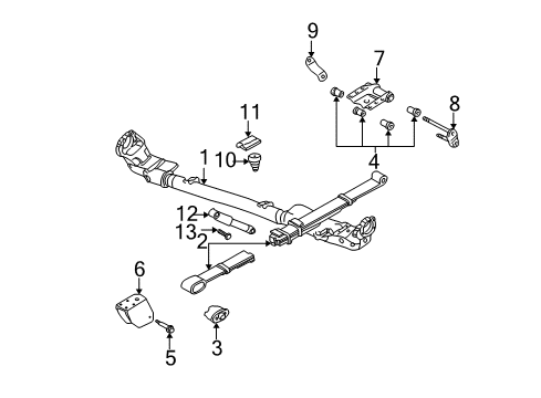 2002 Chrysler Town & Country Rear Suspension Rear Leaf Spring Diagram for 5006504AB