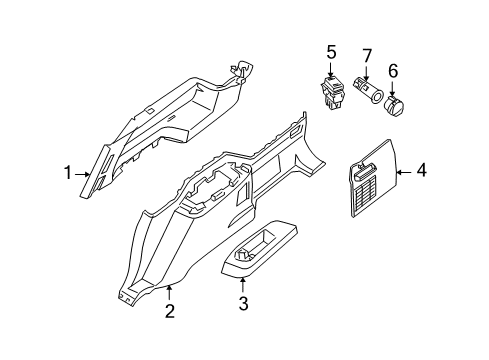 2007 Infiniti QX56 Interior Trim - Quarter Panels Cup Holder Assembly Diagram for 84957-7S603