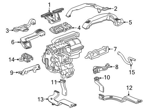 2020 Cadillac XT6 Ducts Defroster Duct Diagram for 23378134