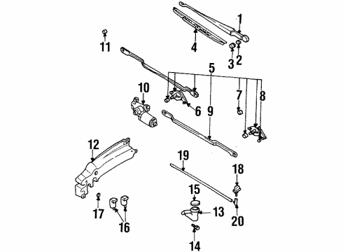 2002 Honda Passport Windshield - Wiper & Washer Components Motor Assembly, Washer Tank (Rr/Fr) Diagram for 8-97303-737-0