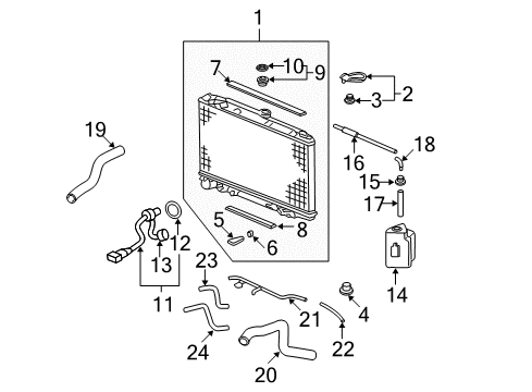 2005 Honda Pilot Radiator & Components Pipe C (ATF) Diagram for 25210-RDJ-010