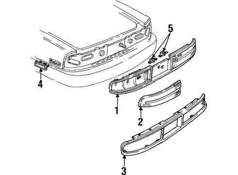 1991 Buick Park Avenue Tail Lamps Lens, Tail Lamp & Back Up Diagram for 16519580