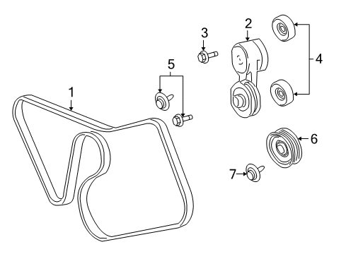 2008 Ford Mustang Belts & Pulleys Serpentine Belt Diagram for 7R3Z-8620-D