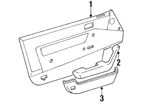 1986 Honda Accord Door Trim Panel Armrest, Left Front Door (Palmy Gray) Diagram for 83591-SE3-010ZB