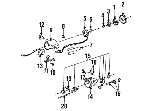 1989 Buick Electra Steering Column, Steering Wheel Housing, Steering Column Diagram for 7843691