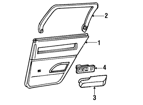 1995 Buick Roadmaster Interior Trim - Rear Door ARMREST, Rear Side Door Armrest Diagram for 16662999