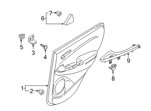 2020 Hyundai Kona Interior Trim - Rear Door Bezel-Power Window Sub LH Diagram for 93582-J9000-TMT