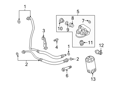 2005 Cadillac DeVille Filters Adapter Gasket Diagram for 12573044