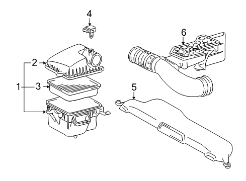 2005 Lexus LS430 Filters Pipe, Intake Air Connector Diagram for 17875-50290