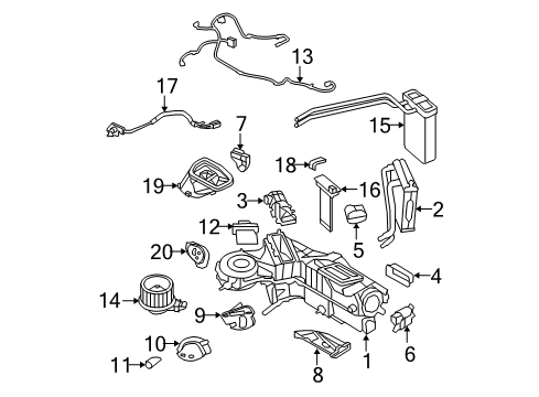 2009 Ford F-350 Super Duty Heater Core & Control Valve Wire Harness Diagram for 9C3Z-19D605-J