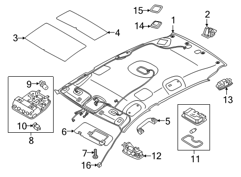 2018 Kia Sportage Interior Trim - Roof Lamp Assembly-Vanity, RH Diagram for 928923S000ED