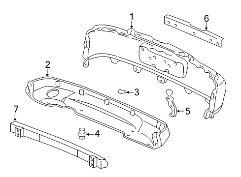 2006 Honda Insight Rear Bumper Bracket, R. RR. Bumper Side Diagram for 71503-S3Y-000