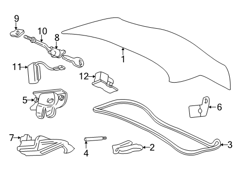 2007 Chevrolet Monte Carlo Trunk Lid Exterior Bulbs Diagram for 09437173