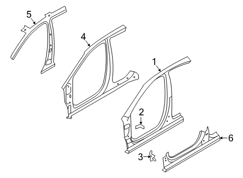 2019 Kia Forte Aperture Panel Pillar Assembly-Center I Diagram for 71401M7000