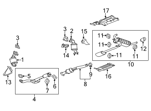 2012 Chevrolet Equinox Exhaust Components Converter & Pipe Diagram for 20910567