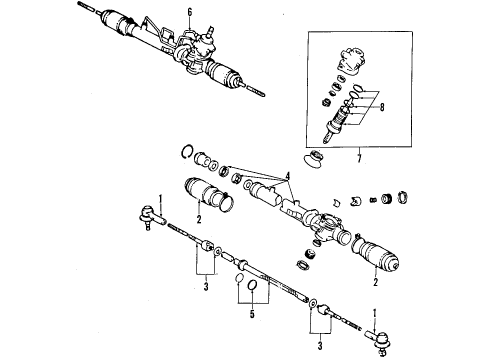 2002 Toyota Celica P/S Pump & Hoses, Steering Gear & Linkage Valve Seal Kit Diagram for 04455-20171