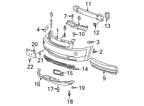 2009 Chevrolet Equinox Front Bumper Bolt - Pan Head Phillips Recess Diagram for 11561935