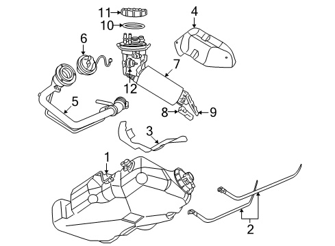 2004 Dodge Neon Fuel System Components Shield-Fuel Tank Diagram for 4495876