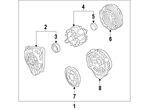 2010 Nissan Murano Alternator Alternator Assembly Diagram for 23100-1AA1B