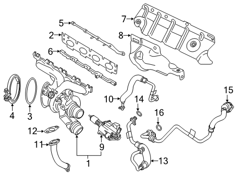 2018 BMW X3 Turbocharger HEAT SHIELD Diagram for 11658689465