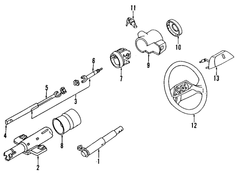 1995 Buick Century Steering Column, Steering Wheel COLUMN, Steering Diagram for 26054176