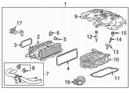 2020 Cadillac CT5 Intercooler Cooler Assembly Diagram for 12708897