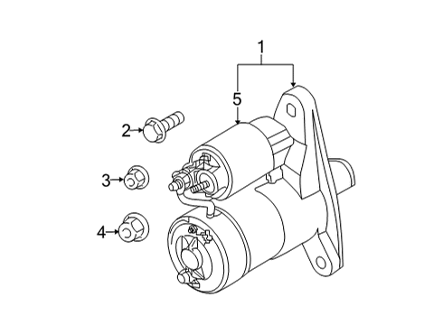 2020 Nissan Versa Starter Nut Diagram for 01221-00231