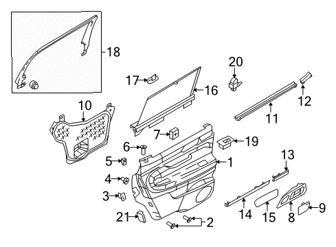 2011 Lincoln MKT Front Door Sunshade Diagram for AE9Z-74402A34-AC