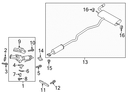 2013 Ford Fusion Exhaust Components Catalytic Converter Front Support Diagram for DG9Z-5K291-A
