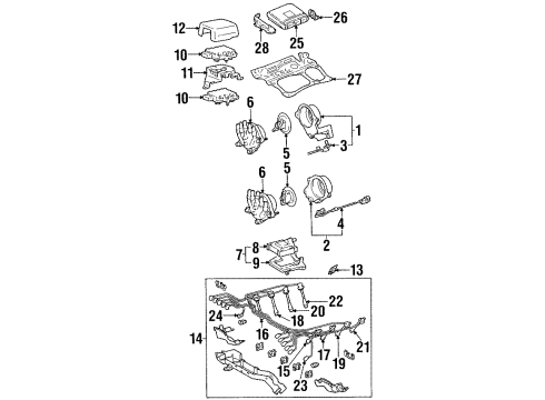 1997 Lexus SC400 Powertrain Control Cord Set, Coil & Spark, W/Resistive Diagram for 90919-22379