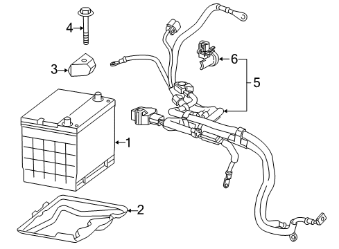 2016 Chevrolet Impala Limited Battery Positive Cable Diagram for 22929716