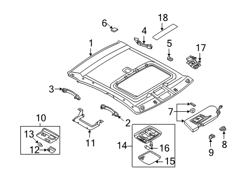 2000 Infiniti I30 Interior Trim - Roof Lamp Assembly-Map Diagram for 26430-2Y01A