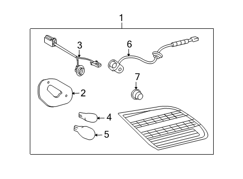 2008 Toyota Avalon Bulbs Tail Lamp Assembly Diagram for 81590-07020