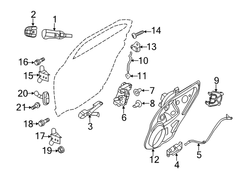 2012 Lincoln MKZ Rear Door Lower Hinge Diagram for 6E5Z-5426800-A