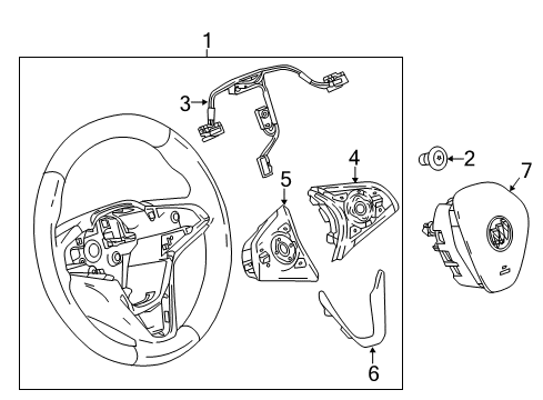 2018 Buick Regal TourX Steering Column & Wheel, Steering Gear & Linkage Steering Wheel Diagram for 84171209