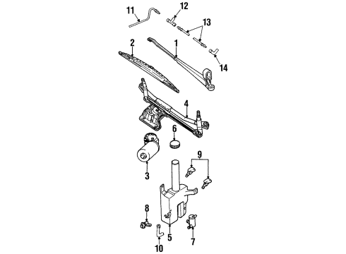 1997 Ford Contour Wiper & Washer Components Motor Diagram for F5RZ-17508-E